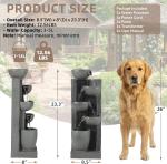 EPICOZY 23.3" Tall 5-Tier Cascading Bowl Outdoor Water Fountain, Modern Garden Waterfall Fountain with 4 LED Lights, Floor-Standing Resin Water Feature for Patio, Yard, Deck, House, Home Décor