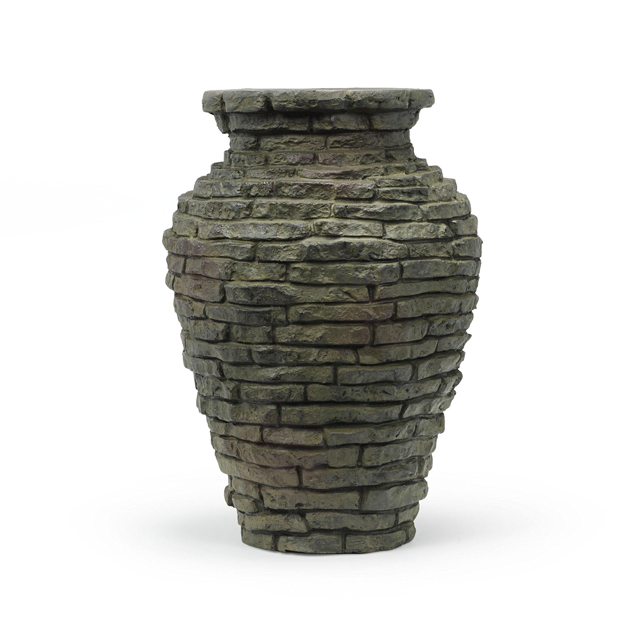 Mini Stacked Urn Water Fountain in Gray Slate