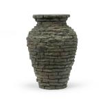 Mini Stacked Urn Water Fountain in Gray Slate