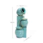 LuxenHome Aqua Blue 3-Tier Bowls 2.5-Feet Tall Outdoor Polyresin Fountain with Lights