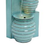 LuxenHome Aqua Blue 3-Tier Bowls 2.5-Feet Tall Outdoor Polyresin Fountain with Lights