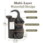Cute Elephant Waterfall Fountain with LED Light