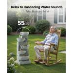 KFFKFF 31.5-Inch Outdoor Water Fountain with LED Light, 5-Tier Cascading Bowl Design, Floor-Standing Waterfall Feature for Garden, Patio, Home, and Backyard Use