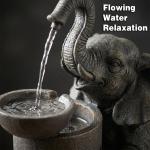 Cute Elephant Waterfall Fountain with LED Light