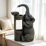 Cute Elephant Waterfall Fountain with LED Light