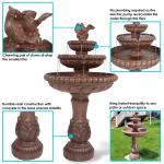 Sunnydaze Dove Pair Traditional Resin 3-Tier Outdoor Water Fountain