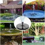 Solar Floating Fountain with 6 Nozzles for Birds