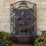 Sunnydaze French Lily Wall Fountain in Polystone