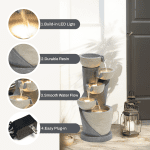 LuxenHome 22.5" Small LED Water Fountain