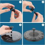 Solar Floating Fountain with 6 Nozzles for Birds