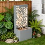 30" LED Lighted Leaf Cutout Outdoor Fountain