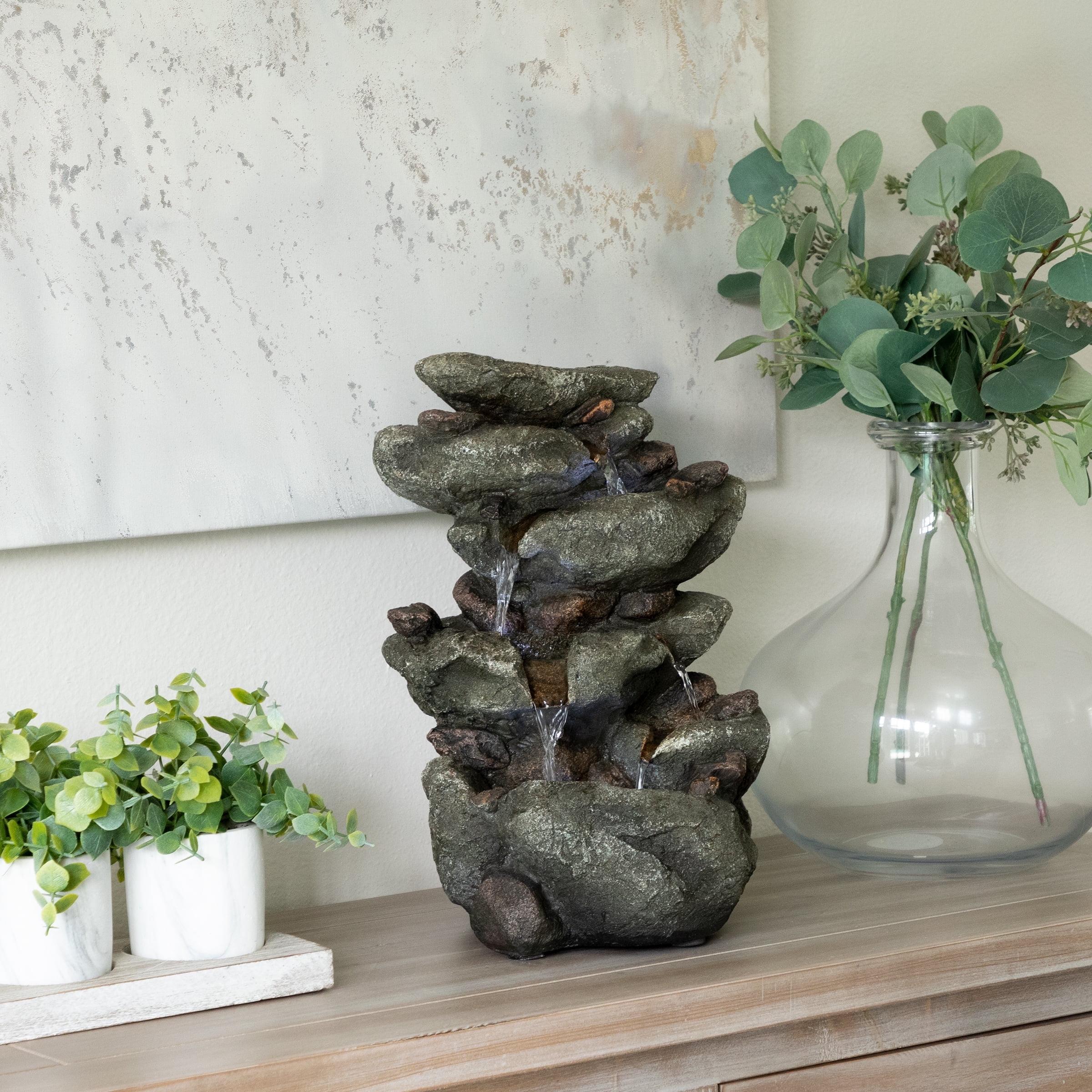 Alpine Corporation 14-Inch Rainforest Rock Fountain