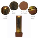 38.5" Red Rock Waterfall Outdoor Fountain