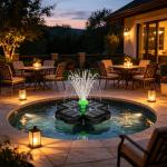 Solar Floating Bird Bath Fountain with Colorful Nozzle