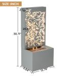 30" LED Lighted Leaf Cutout Outdoor Fountain