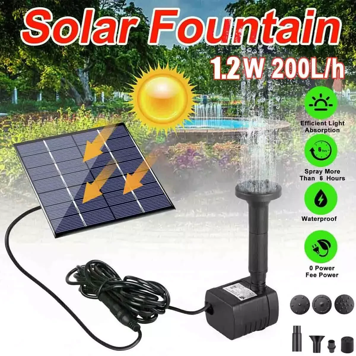 Mini Solar Fountain for Ponds and Gardens