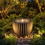 17.5” Round Sphere Water Fountain with LED Lights