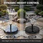 Solar Pond Fountain with 6 Nozzles for Garden