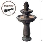 Pineapple 2-Tier Outdoor Water Fountain, 39 Inch