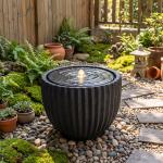 17.5” Round Sphere Water Fountain with LED Lights