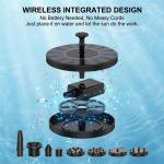 Solar Pond Fountain with 6 Nozzles for Garden
