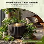 17.5” Round Sphere Water Fountain with LED Lights