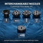 Solar Pond Fountain with 6 Nozzles for Garden
