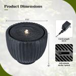 17.5” Round Sphere Water Fountain with LED Lights