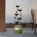 34.3" Zinc Metal Flower Outdoor Water Fountain