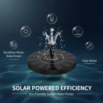 Solar Pond Fountain with 6 Nozzles for Garden