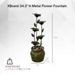 34.3" Zinc Metal Flower Outdoor Water Fountain