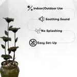 34.3" Zinc Metal Flower Outdoor Water Fountain