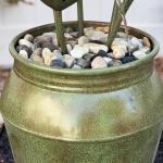 34.3" Zinc Metal Flower Outdoor Water Fountain