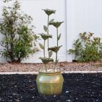 34.3" Zinc Metal Flower Outdoor Water Fountain