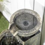 Outsunny Outdoor Fountain with LED Lights and Flow