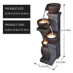 Cascading Bowl and Jar Water Fountain with LED