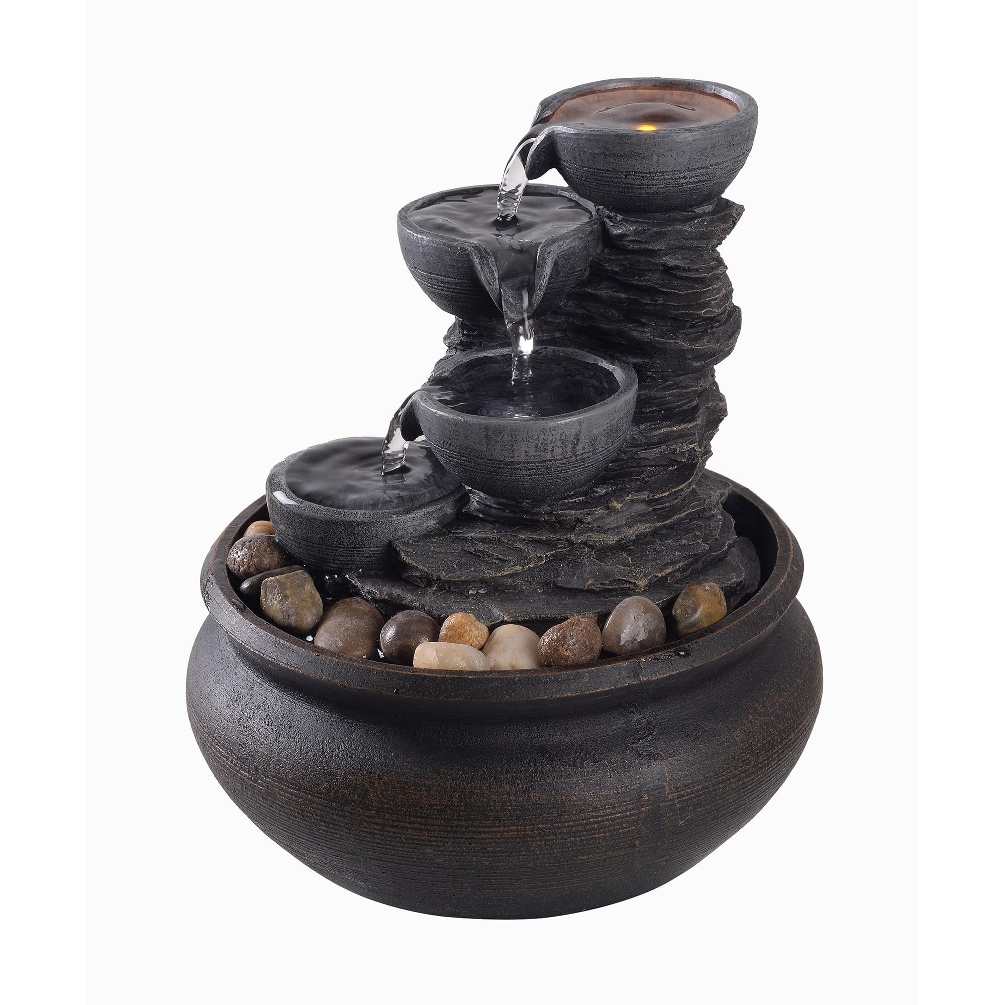 Tabletop Zen Waterfall Fountain with LED Lights