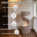 28" 3-Tier Square Column Water Fountain