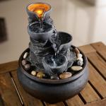 Tabletop Zen Waterfall Fountain with LED Lights