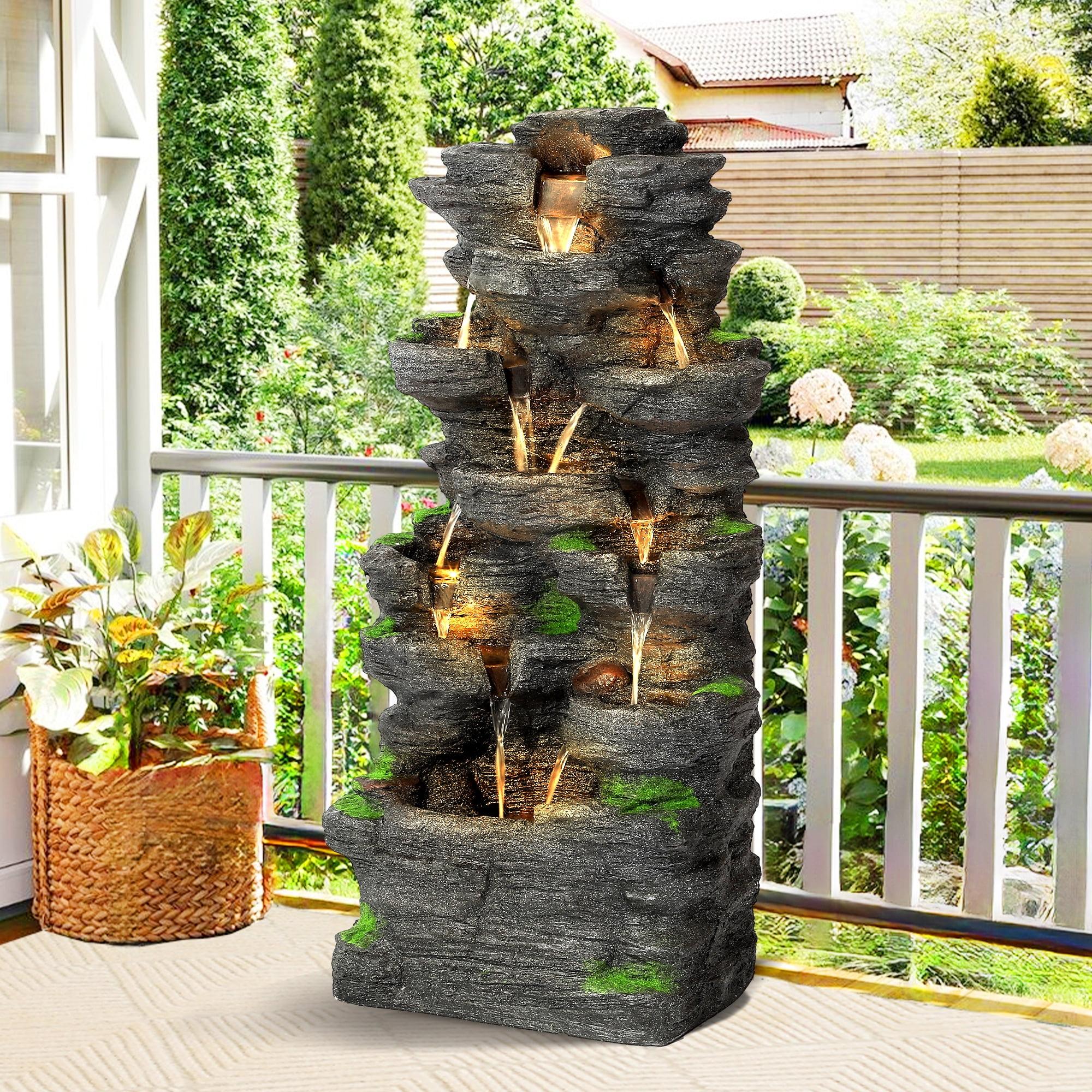 Haverchair 10-Tier Cascading Rock Water Fountain