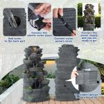 Haverchair 10-Tier Cascading Rock Water Fountain
