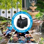 Quiet 160GPH Submersible Fountain Pump for Ponds
