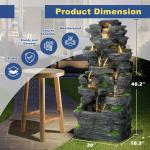 Haverchair 10-Tier Cascading Rock Water Fountain
