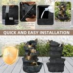 22.3" Tall Cascading Rock Waterfall Fountain