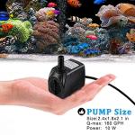 Quiet 160GPH Submersible Fountain Pump for Ponds