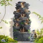 Haverchair 10-Tier Cascading Rock Water Fountain