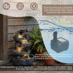 22.3" Tall Cascading Rock Waterfall Fountain