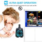 Quiet 160GPH Submersible Fountain Pump for Ponds