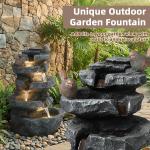 22.3" Tall Cascading Rock Waterfall Fountain