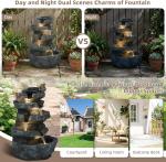 22.3" Tall Cascading Rock Waterfall Fountain